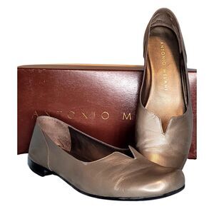 Antonio Melani Splendid 8M Steel Gray Flat Womens Genuine Leather Shoe Slip On